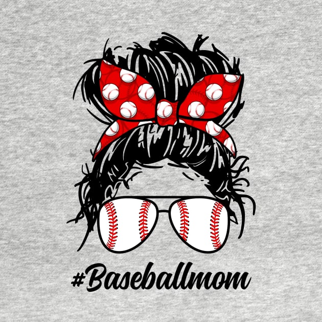 Baseball Mom Mother Day Messy Bun by Pelman